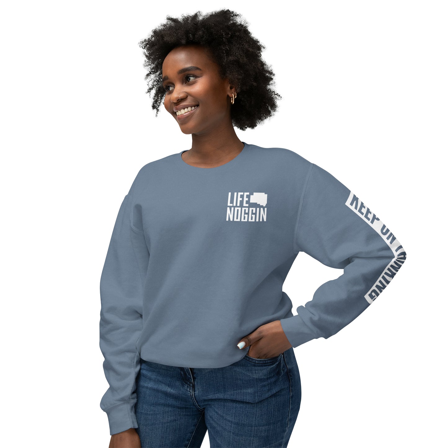 Keep On Thinking Unisex Lightweight Crewneck Sweatshirt