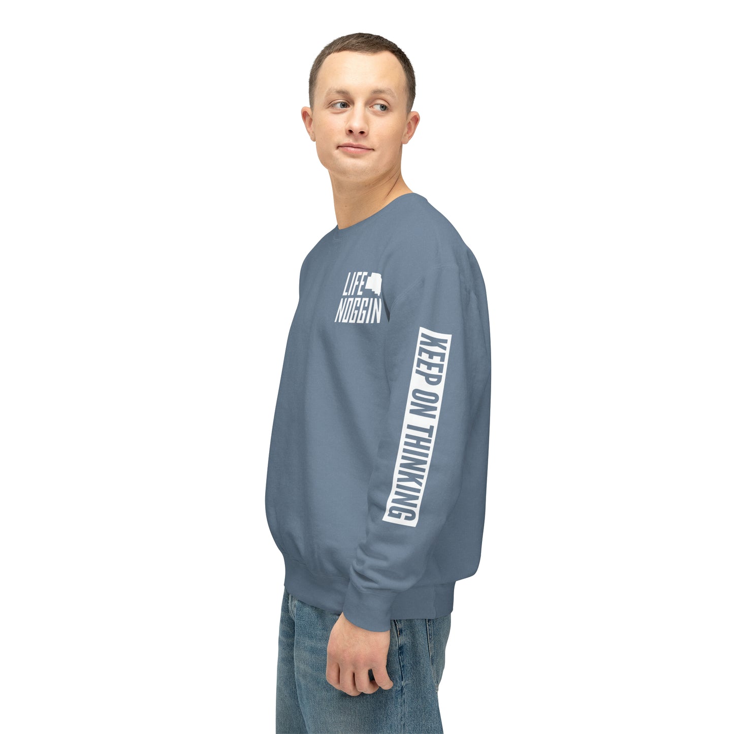 Keep On Thinking Unisex Lightweight Crewneck Sweatshirt
